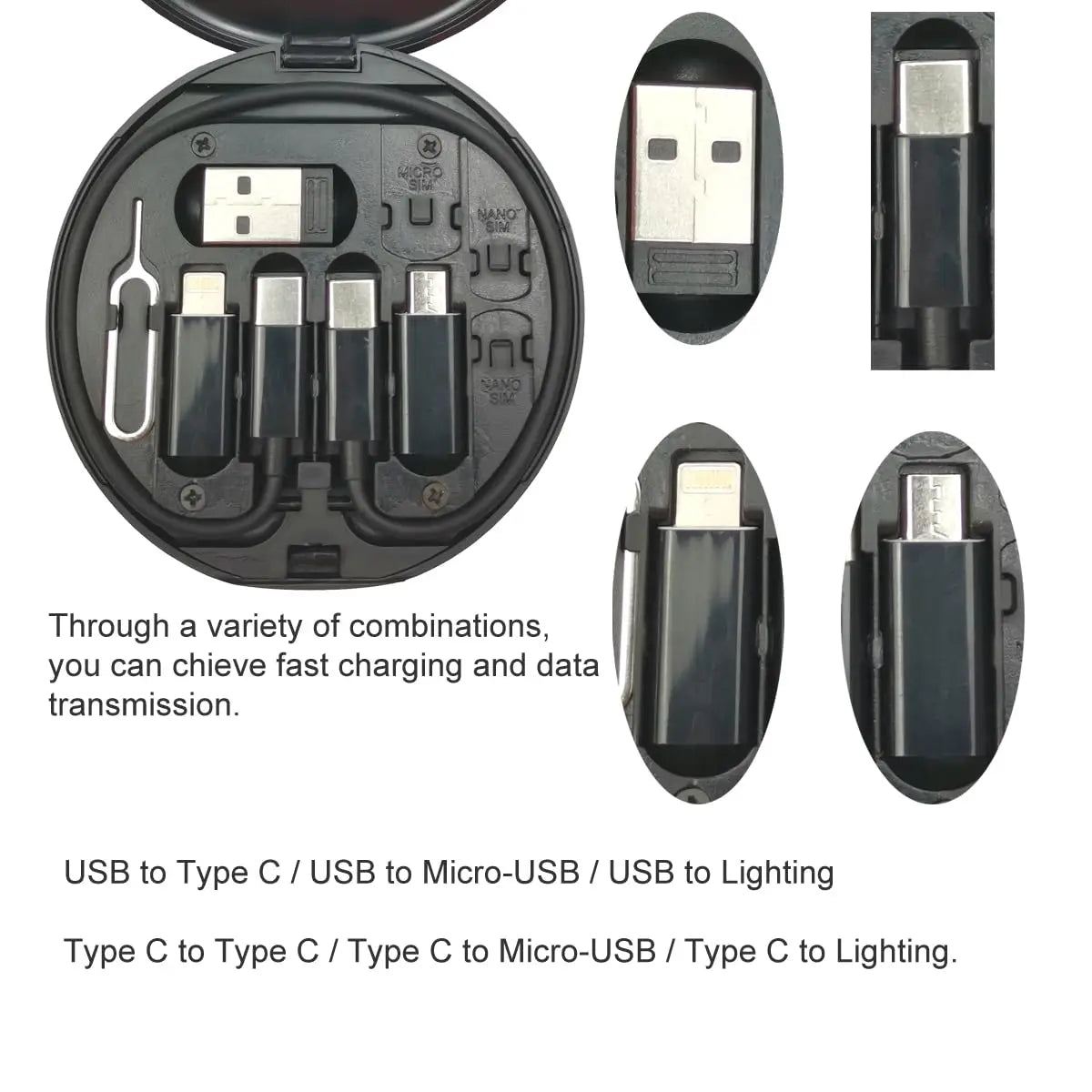 Multi USB Cable Set Storage Box