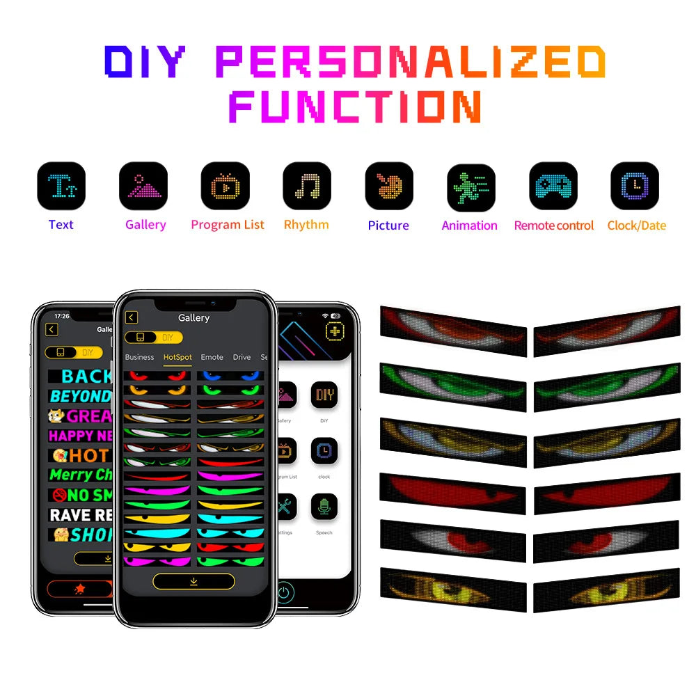 Devil's Eye Light Programmable led Windshield Display for Car Truck