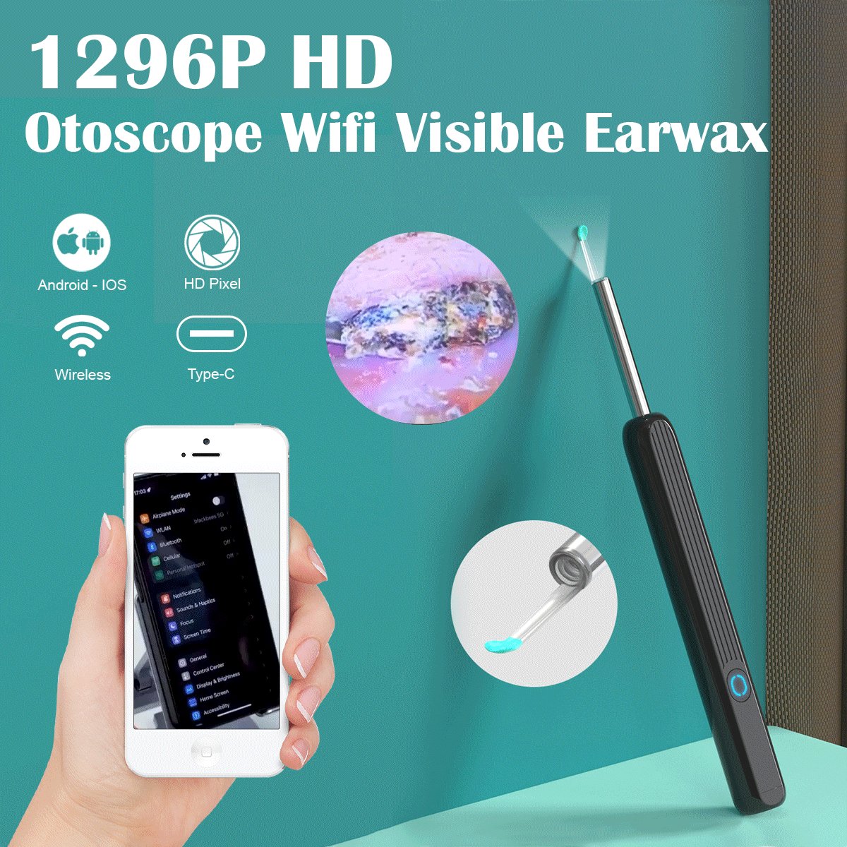 Ear Wax Removal With Smart Visual Camera HD1080P 4.2MM Wifi